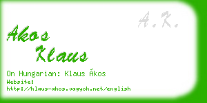 akos klaus business card
